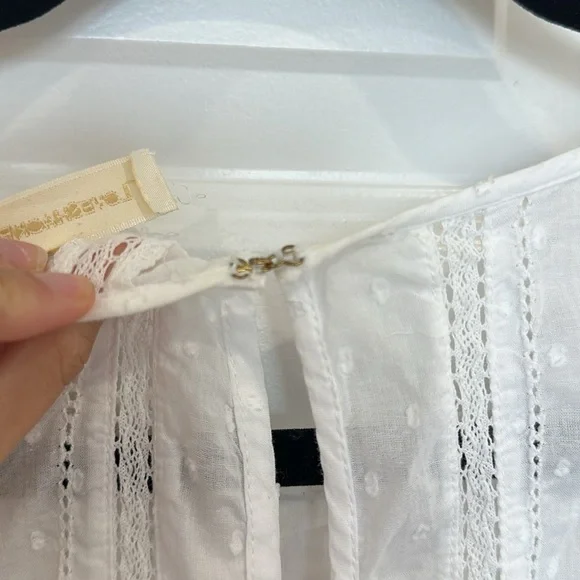 LoveShackFancy Natasha Heritage Mini Dress White Lace Detail Dress Size P (00) - Picture 8 of 8